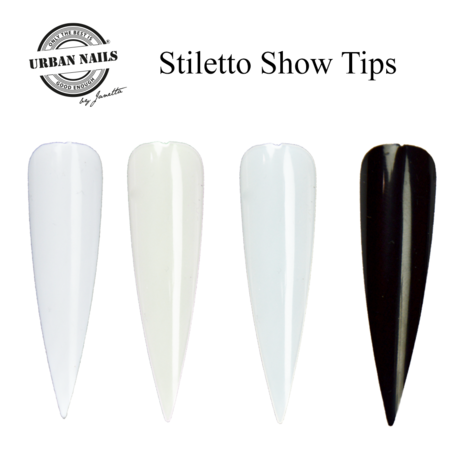 Stiletto showtips 72 stuks naturel