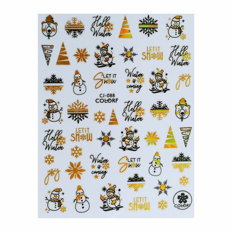 Nail art sticker Christmas NAS4-05 goud