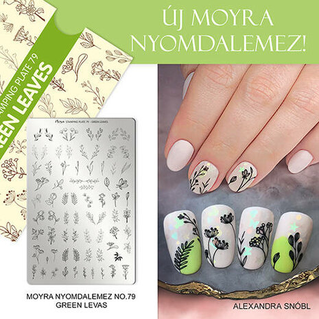 Moyra stamping plate 79 Green Leaves.