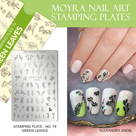 Moyra stamping plate 97 Green Leaves 2
