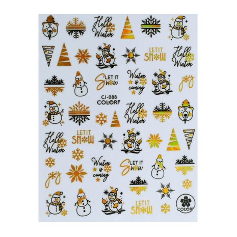 Nail art sticker Christmas NAS4-05 gold