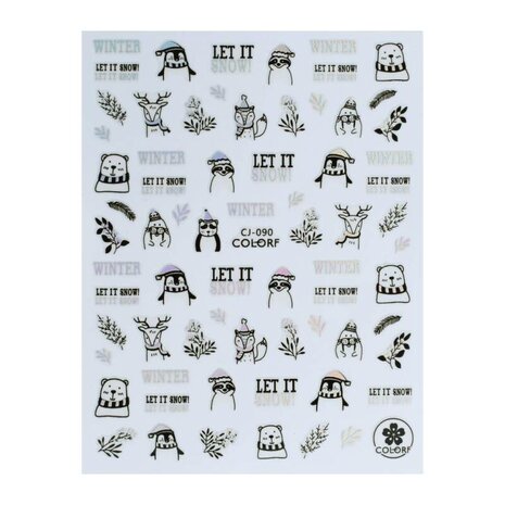 Nail art sticker Christmas NAS4-07 silver