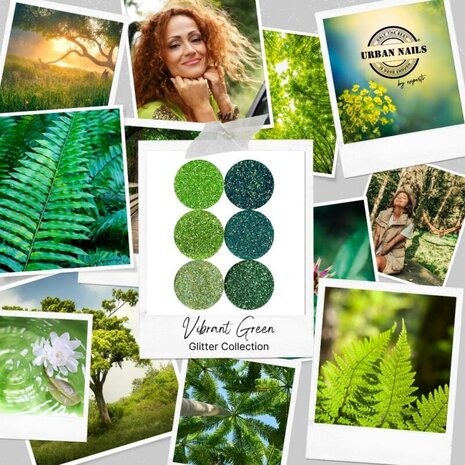Vibrant Green Glitter collection