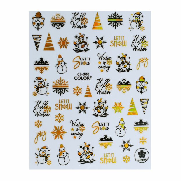 Nail art sticker Christmas NAS4-05 goud