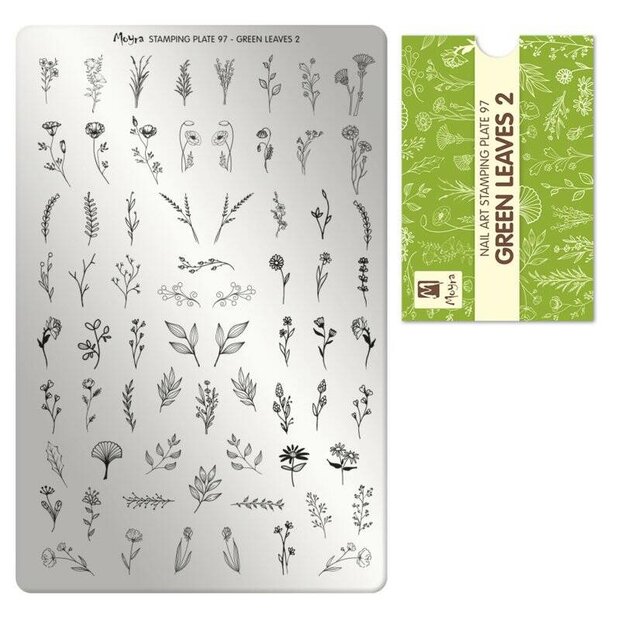 Moyra stamping plate 97 Green Leaves 2