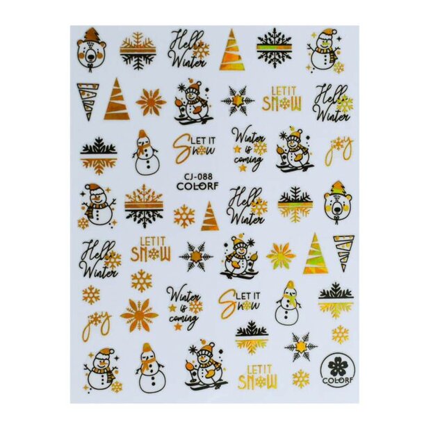 Nail art sticker Christmas NAS4-05 gold