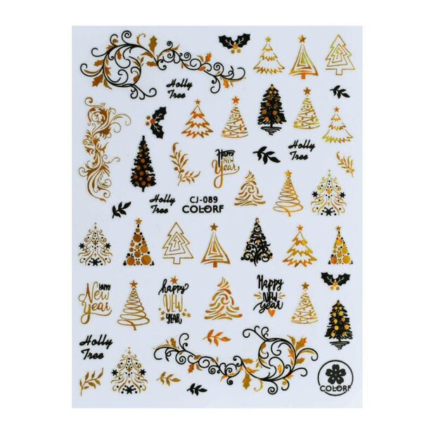 Nail art sticker Christmas NAS4-06 gold