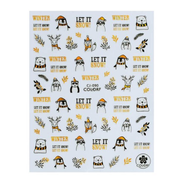 Nail art sticker Christmas NAS4-07 gold