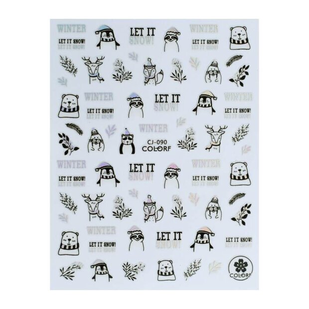 Nail art sticker Christmas NAS4-07 silver