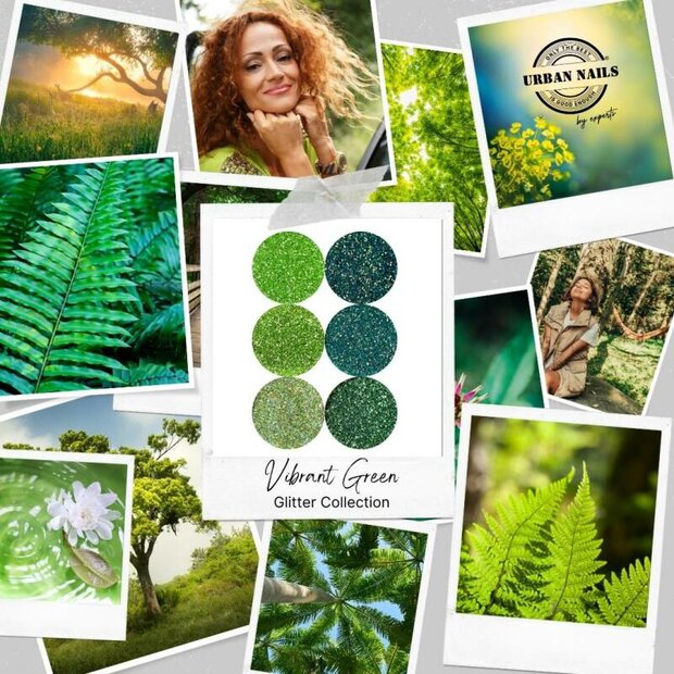 Vibrant Green Glitter collection